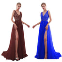 Sequined Evening Dress with Stylish Slit for Women