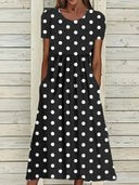 Chic Polka Dot Midi Dress for Spring/Summer