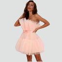 Chic Strapless Tulle Dress with Layered Detail