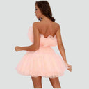 Chic Strapless Tulle Dress with Layered Detail