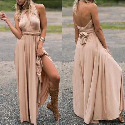 Chic Strap-Embellished Elastic Wrap Dress