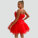 Chic Strapless Tulle Dress with Layered Detail