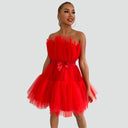 Layered Tulle Strapless Dress for Unique Style