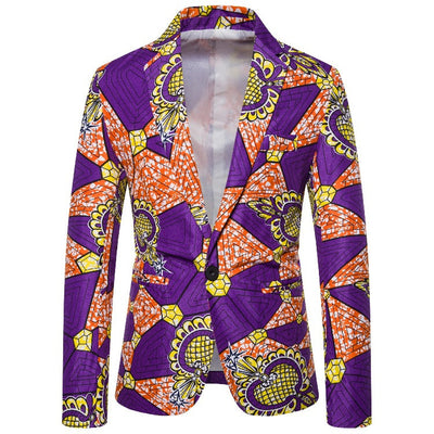 Women's African Print Blazer with Chic Design