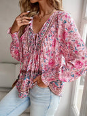Floral Long Sleeve Women's Blouse