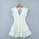 Charming Mini Dress with Eyelet Embroidery