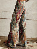 Chic Printed Wide Leg Trousers