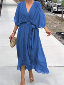 Chic V-Neck Chiffon Dress for Any Occasion