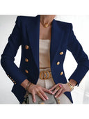 Chic Blazer with Distinctive Button Accents