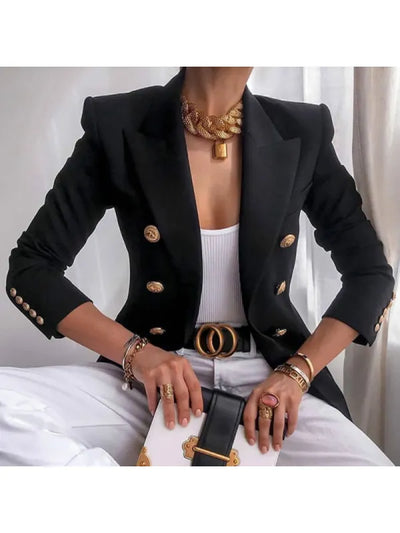 Chic Blazer with Distinctive Button Accents