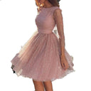 Chic Tulle Dress with Sheer Sleeves