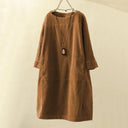 Chic Long-Sleeved Corduroy Dress