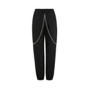 Chic Women's Cargo Pants with Chain Accents