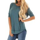 Chic Women's Oversized T-Shirt with Stylish Sleeve Accents