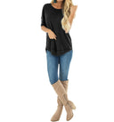Chic Women's Oversized T-Shirt with Stylish Sleeve Accents