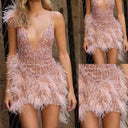 Chic Sequin Dress with Feather Details