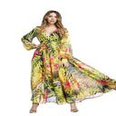 Floral Print Maxi Dress with Statement Sleeves