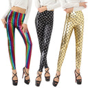 Star Patterned Shiny Leggings for Women