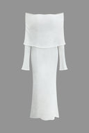 Chic Off-the-Shoulder Knit Maxi Dress
