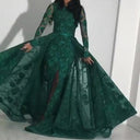 Women's Sequined Long Sleeve High Slit Dress