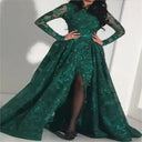 Women's Sequined Long Sleeve High Slit Dress