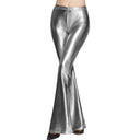 High-Shine Elastic Flared Pants for Women