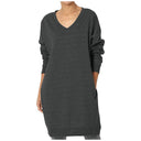 Chic V-Neck Women's Dress with Relaxed Silhouette