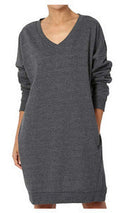 Chic V-Neck Women's Dress with Relaxed Silhouette