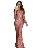 Stunning Sequin Evening Dress with Long Sleeves