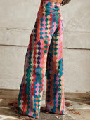 Chic Printed Wide Leg Trousers