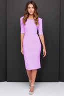 Chic Women's Midi Dress with Half-Length Sleeves and Stylish Neckline