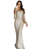 Stunning Sequin Evening Dress with Long Sleeves