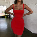 Chic Mini Dress with Square Neckline for Women