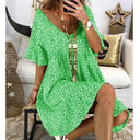 Chic Women's Summer Dress with Flowing Sleeves and V-Neck