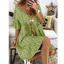 Chic Women's Summer Dress with Flowing Sleeves and V-Neck