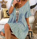 Chic Women's Summer Dress with Flowing Sleeves and V-Neck