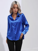 Chic Long Sleeve Satin Blouse
