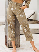Floral Wide-Cut Women's Pants for Effortless Style