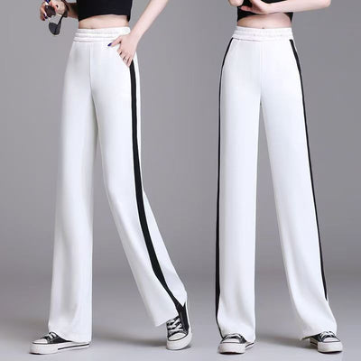 Chic Women's Leisure Pants with Contrast Stripes