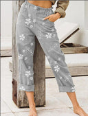 Floral Wide-Cut Women's Pants for Effortless Style