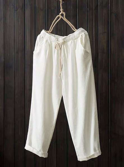 Women’s Pants with Elastic Waist and Side Pockets