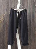 Women’s Pants with Elastic Waist and Side Pockets