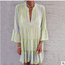 Graphic Pattern Women's Wrap Dress with Statement Sleeves