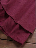 Stylish Women's Midi Dress with Ruffle Hem & Button Detail