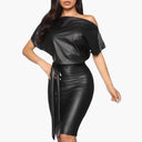 Chic Off-Shoulder Dress in Eco-Friendly Fabric