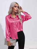 Chic Long Sleeve Satin Blouse