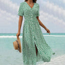 Flowy Sleeveless Maxi Dress with V-Neck Design