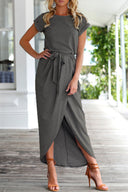 Chic Asymmetrical Round Neck Dress