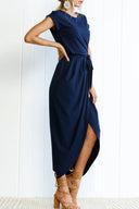 Chic Asymmetrical Round Neck Dress