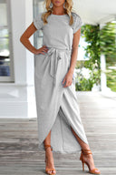 Chic Asymmetrical Round Neck Dress
